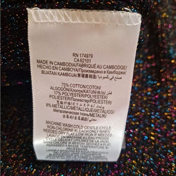 NWOT BCBGENERATION TOP, ONE SHOULDER KNIT Glitter Crop SWEATER - Picture 3 of 3